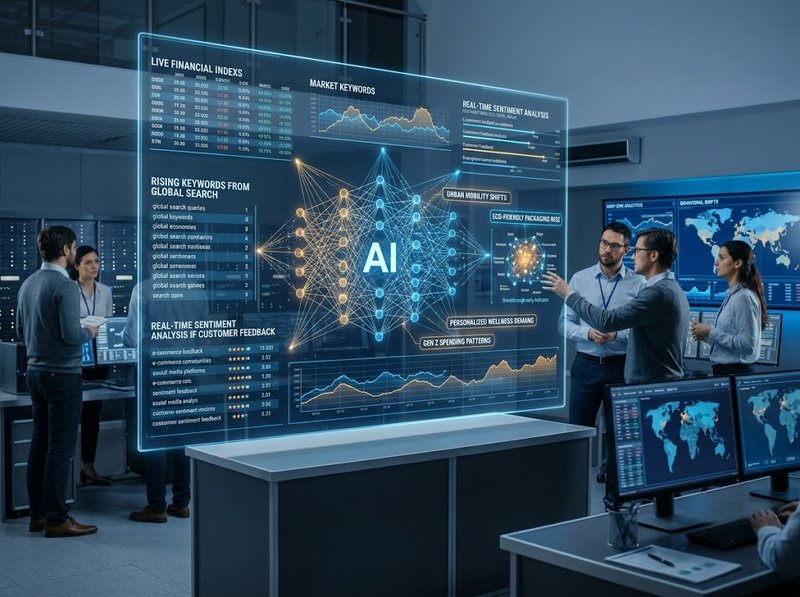 AI trong phân tích thị trường giúp phát hiện xu hướng và dự báo nhu cầu