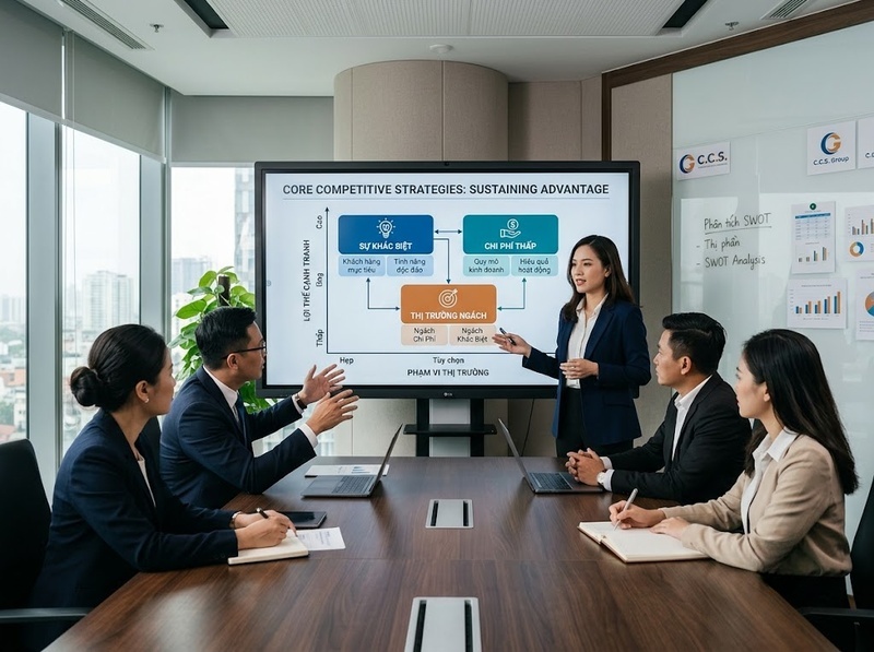 Chiến lược cạnh tranh Porter gồm chi phí, khác biệt hóa và tập trung