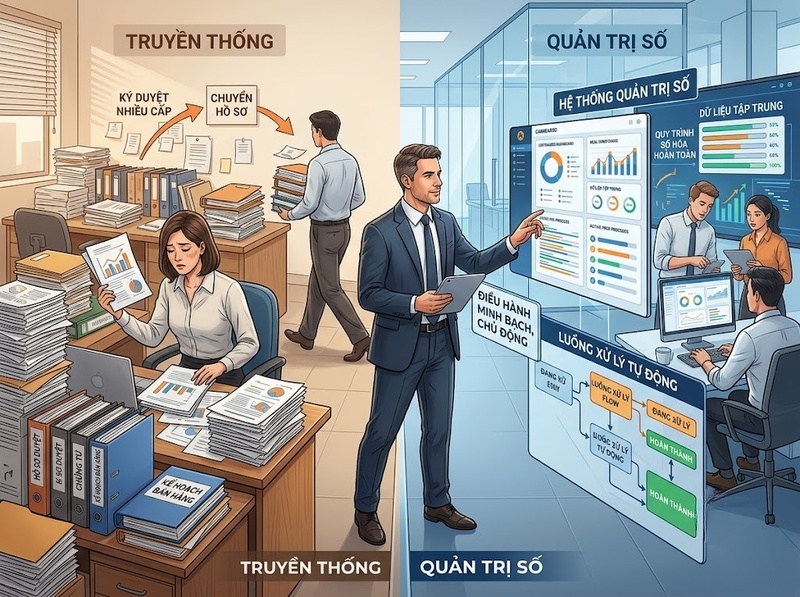 Chuyển đổi số trong quản trị doanh nghiệp thay đổi dữ liệu và vận hành