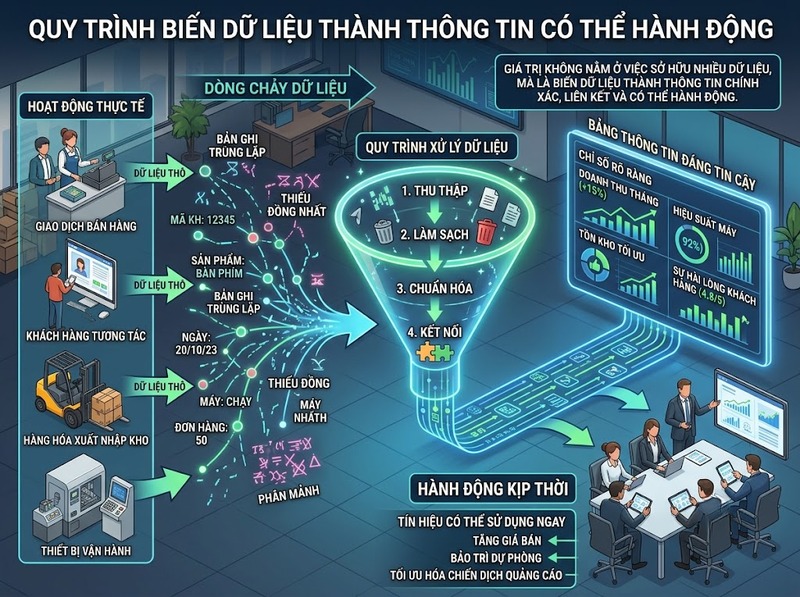 Dữ liệu trong chuyển đổi số hỗ trợ quyết định, tự động hóa và đổi mới