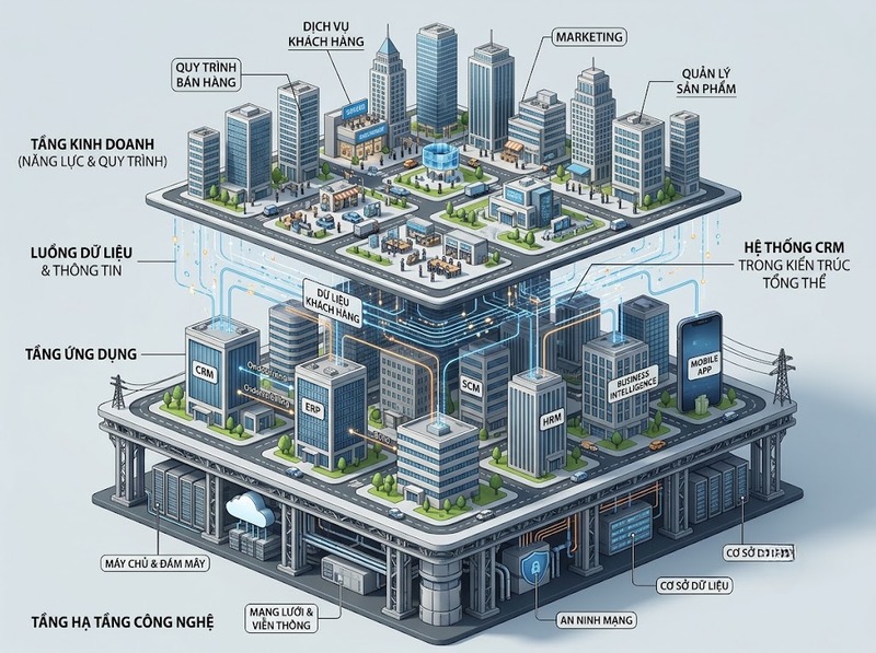 Enterprise Architecture đồng bộ chiến lược, quy trình, dữ liệu và công nghệ