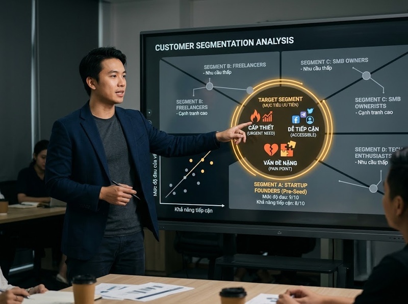 Khách hàng mục tiêu startup được chọn theo nhu cầu và khả năng tiếp cận
