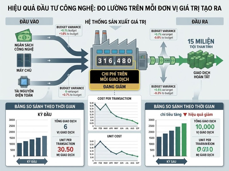 KPI công nghệ doanh nghiệp đo hiệu suất, mức sử dụng và giá trị kinh doanh