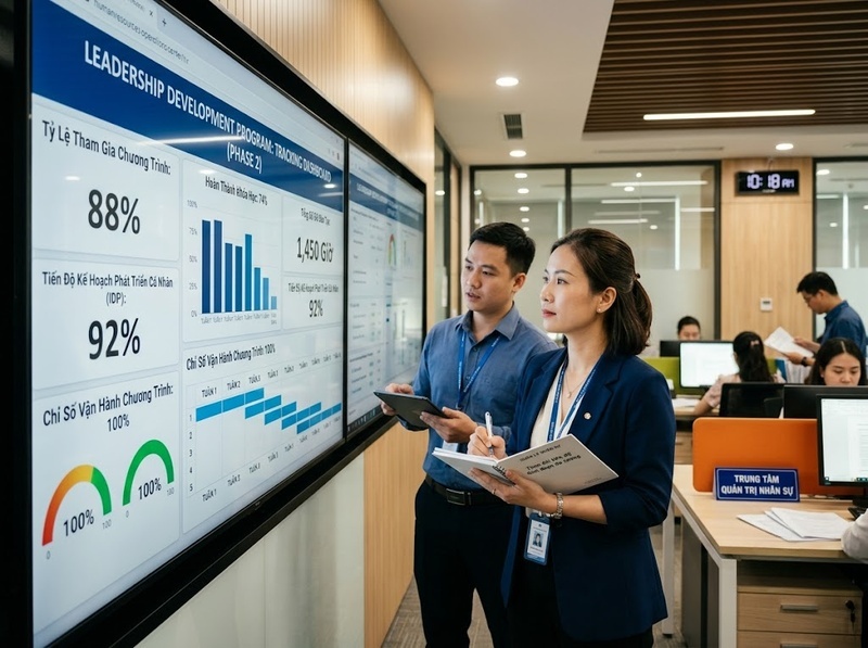 KPI phát triển lãnh đạo theo dõi năng lực, kế nhiệm và tác động kinh doanh