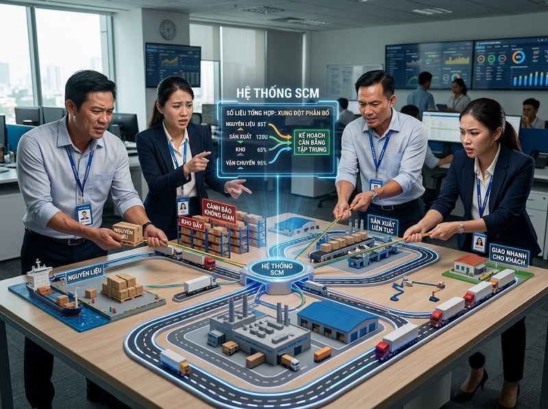 Hệ thống SCM kết nối cung ứng, tồn kho, sản xuất và phân phối