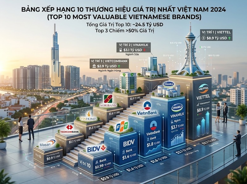 Khám phá thương hiệu Việt Nam giá trị nhất theo các bảng xếp hạng