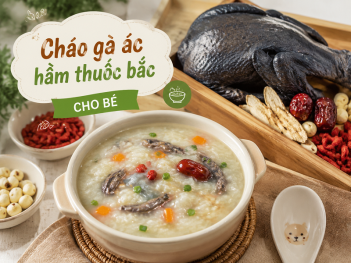 Cách nấu cháo gà ác hầm thuốc bắc cho bé