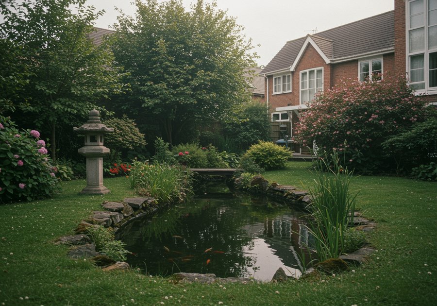 đặt hồ cá ngoài sân theo phong thủy